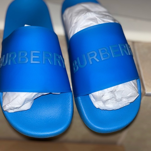 Burberry Vibrant Blue Slides - Picture 1 of 6